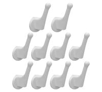 No Drill Organizer Hooks - Heavy Duty Radiator Robe Hangers, 10-Piece Multi-Purpose Hook Set with Strong Grip, Hanging Storage Hooks for Bathroom Home Apartment Hotel Restaurant Coats Clothes Bags