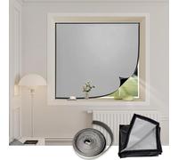No Drill Portable Blackout Shades 80 x 115 cm, Thermal Blackout, Portable Lightweight, Adjustable, Multiple Sizes Made to Measure Blackout Blinds, with Nano Tape for Home Office, Grey