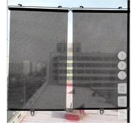 No Drill Pull Down Roller Blinds with Suction Cups, Retractable Sun Blocking Shades for Windows Doors Temporary Blackout UV Protection Curtain Window Privacy Film(Black Dots,W50 x H200cm)