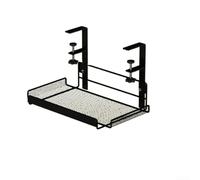 No Drill Required Under Desk Cable Organizer Tray Made of Carbon Steel for Managing Wires and Power Cords (Black S)