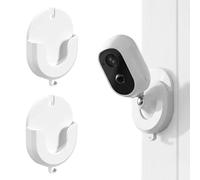 No Drill Ring Camera Adhesive Wall Mount, Heavy-Duty Thick 3M Adhesive Bracket, Screw-Free Holder for Ring Indoor Cam 1st & 2nd Gen, Blink Indoor Camera and Blink Mini.（White 2 Pack）