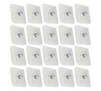 No-Drill Screw Stickers, 20pcs Transparent Wall Hangers, Upgraded Removable Hooks for Heavy Duty Hanging, Strong Paste Backing Leaves No Marks, for Bathroom Kitchen Office Organization(B)