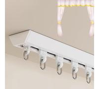 No Drill Self Adhesive Curtain Track 3'10' Sliding Curtain Rod for Hospital & Office Windows Ceiling Mount Easy Install Durable & Versatile Perfect for Home & Work Spaces