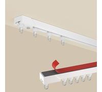 No Drill Self Adhesive Curtain Track Ceiling Or Wall Mount Flexible Ceiling Curtain Track, Adhesive Curtain Rod For Windows Easy To Install Curtain Rails.(Top a,4m/13ft/157.4in)