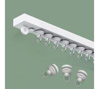 No Drill SelfAdhesive Curtain Track2.1m/6.9ft Ceiling/Wall Mount Curtain Rod for Shower Bay Window Room DividerEasy Install White Top