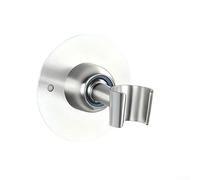 No Drill Shower Head Holder, 360° Adjustable Stainless Steel Shower Bracket with Anti-Slip Grip, Damage-Free Sticky Mount for Standard Pipes up to 4 Inch, Black(A)