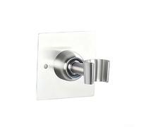 No Drill Shower Head Holder, 360° Adjustable Stainless Steel Shower Bracket with Anti-Slip Grip, Damage-Free Sticky Mount for Standard Pipes up to 4 Inch, Black(C)