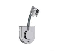 No Drill Shower Head Holder Adjustable Wall Mount Bracket for Slide Bars 19-25mm - 360 Rotation ABS Gunmetal(Silver 1)