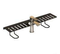 No Drill Sink Shelf Carbon Steel Rustproof 50cm(Black 50cm)