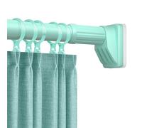 No-Drill Telescopic Curtain Pole 40-490 cm Adjustable Stainless Steel Tension Rod for Shower Window Kitchen & Cupboard - Easy Clamping Installation (Green)