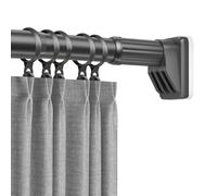 No-Drill Telescopic Curtain Pole 40-490cm Adjustable Tension Rod for Shower Window Kitchen & Cupboard Stainless Steel Clamping Rod (Grey)