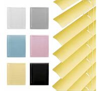 No Drill Venetian Blinds for Windows, Aluminum Cordless Window Blinds for Kitchen Bathroom No drilling Blind Shades, 1" Waterproof Slat Blackout Horizontal Blind(Yellow)