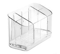 No-Drill Wall-Mount Toothbrush Holder With 5 Slots For Bathroom | High-end PET, Divided Slots For Brushes & Bottles, Strong Self-adhesive, Space-saving For Bathroom & For Rv(Transparent)