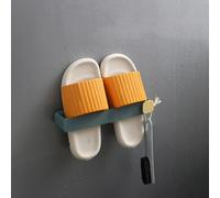 No-drill wall-mounted slipper rack for bathroom, multi-tiered bathroom shelf, space-saving wall-mounted shoe rack hooks
