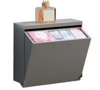No Drill Wall Mounted Tissue Box Waterproof Iron Bathroom Organizer Storage Holder For Toilet Rolls Hygiene Items Sl esign White Black Gray(Gray)
