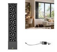 No-Drill Window Exhaust Fan for Sliding Windows, Vertical Vent Fan with Speed Control to Help Remove Warm Air, Smoke, Odours and Moisture(49.2-53.1in(125-135cm))