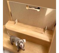 No-Drill Wooden Pet Gate for Stairs - Portable Screwless Barrier for Dogs & Puppies - Indoor Stair Blocker for Pets - Easy Fit Sausage Stopper Safety Fence (70cm (H) x 75cm (W))