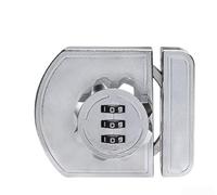 No Drill Zinc Alloy Cabinet For Drawer Lock for Sliding Doors with 3 Digit Adjustable Code and Glow Interface (sliver)