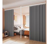 No Drilling Curtain Rods Room Divider with Thermal Insulation and Blackout Features for Adjustable Floor to Ceiling Space Separation