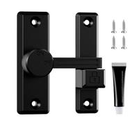 No Drilling Door Latch Lock, Rotate Bolt Locks Gate Latch with 2 Mounting Methods, Enhanced Safet Lock for Sliding & Push Doors - Matte Black