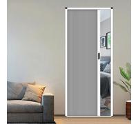 No-Drilling Interior Accordion Door, Retractable Accordion Folding Door Room Divider White Grey 61-193cm x 200cm(Grey,W101cm x H200cm)
