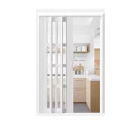 No-Drilling Interior Accordion Door, White Interior Accordion Sliding Folding Door Customizable Size(53x80in(134.6x203.2cm))
