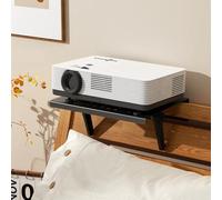No Drilling Metal Projector Mount, Adjustable Angle Projector Mount Shelf for Sofa and Bedside, Foldable for Storage,Perforated Design for Heat Dissipation,Projector Wall Mount for Living Room