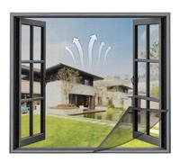 No Drilling Required - 95x165cm Window Screen Flyscreen for Windows Mosquito Net Easy Installation (Black)