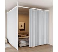 No Drilling Room Divider, Adjustable Privacy Wall Partition, Retractable Space Divider for Temporary Use, Gray, Width 1.1-1.6m / 3.1-3.6m, Easy Install, Versatile Room Separation