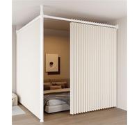 No Drilling Room Divider - Adjustable Temporary Privacy Wall Partition, Retractable Space Divider (White, Width 3.6-4.1m) for Easy Room Separation