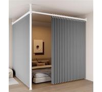 No Drilling Room Divider - Adjustable Temporary Privacy Wall Partitions, Retractable Space Divider (Gray, Width 2.1-3.1m) for Instant Room Separation