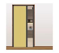 No-Drilling Sliding Folding Accordion Door, Aluminum Frame Cellular Fabric Room Divider Door for Hallways Balcony Kitchen Shower, Custom Size(Yellow,72.6x204CM)