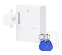 No Drilling Smart Card Swipe Lock Electronic Keyless Cabinet Latch With Thickened Induction Coil And Auto Rebound For Secure Drawer For Access In Modern Design(White)