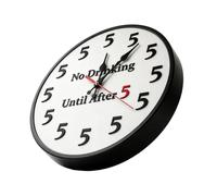 No Drinking Until After 5 Clock - Silent Wall Clock | Kitchen Decor