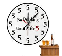 No Drinking Until After 5 Design Clock,Funny Design Round Wall Clock (10 in)