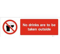 No Drinks Beyond This Point - Prohibition/Prohibit General Signage - Durable, High-Visibility, UK Compliance (600x200mm Rigid PVC)