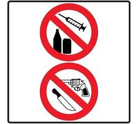 No Drugs No Alcohol No Weapons Square/Round Metal Sign 12x12 inch