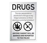 No Drugs Sign Pub Bar Restaurant Licensed Premises Notice Anti Drugs Warning