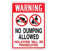 No Dumping Allowed - Violators Will be Prosecuted Sign, 14"x 10" .04" Aluminum Sign Rust Free Aluminum-UV Protected and Weatherproof