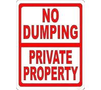 No dumping signs new warning plaque wall decor no dumping private property prevent illegal garbage disposal on land yard signs courtyard decoration office sign outdoor & indoor safety sign 8×12 INCH