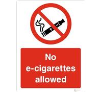 No E-Cigarettes Allowed - Prohibition/Prohibit Smoking Signage - Durable, High-Visibility UK Compliance Sign (A5 200x150mm Rigid PVC)