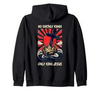 No Earthly Kings Only King Jesus Cross Sword Faith Zip Hoodie