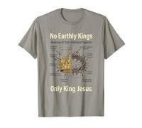 No Earthly Kings Only King Jesus Crown Anatomy Art T-Shirt
