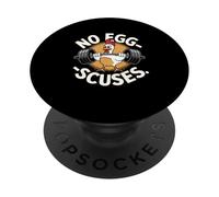 No Eggscuses Funny Chicken Workout PopSockets Adhesive PopGrip