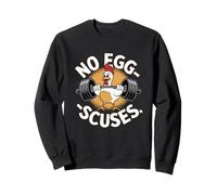 No Eggscuses Funny Chicken Workout Sweatshirt