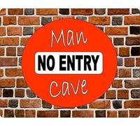No Entry Man Cave Metal Sign Caution Keep Out Prohibited Warning Danger Square/Round Metal Sign 12x12 inch