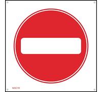 No Entry Symbol Sign - 200mm x 200mm - 1.2mm Rigid Plastic Drilled Sign (MISC151)