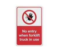 No Entry When Forklift Truck In Use Sign For Business 8"X12" Rust Free Aluminum Uv Printed,4 Pre-Drilled Holes.Durable/Weatherproof