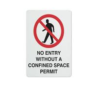 No Entry Without A Confined Space Permit Sign Safe Sign, Signs Outdoor, 12 X 8 In, Sign For Home, Business, Driveway Alert