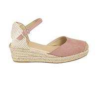 No ES lo mismo - Espadrille - Jute Sandals with Wedge Heel for Women | Platform Shoes 3 Cords Espadrille Buckle | Closed Toe | Colour: Sand Colour, Green, Pink, Navy and More Size: 2/2.5 UK